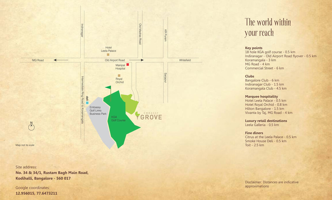 Embassy Grove Kodihalli Location Map