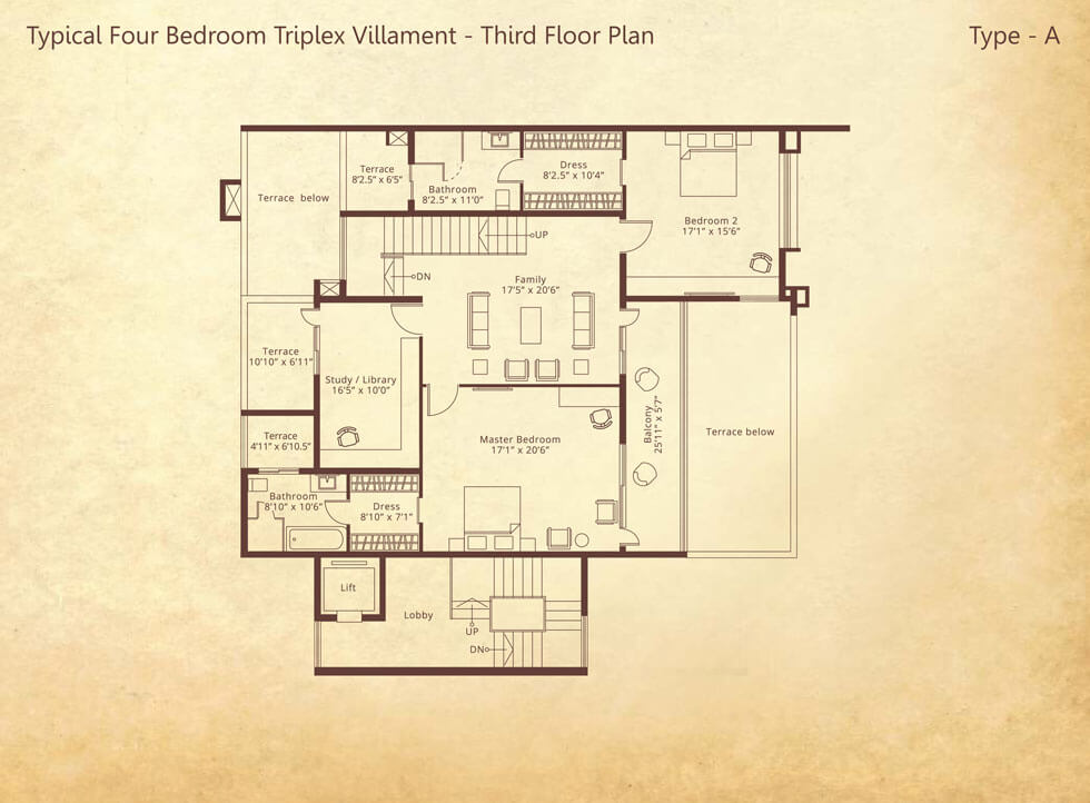 Embassy Grove Triplex Type A Floor Plans (2)