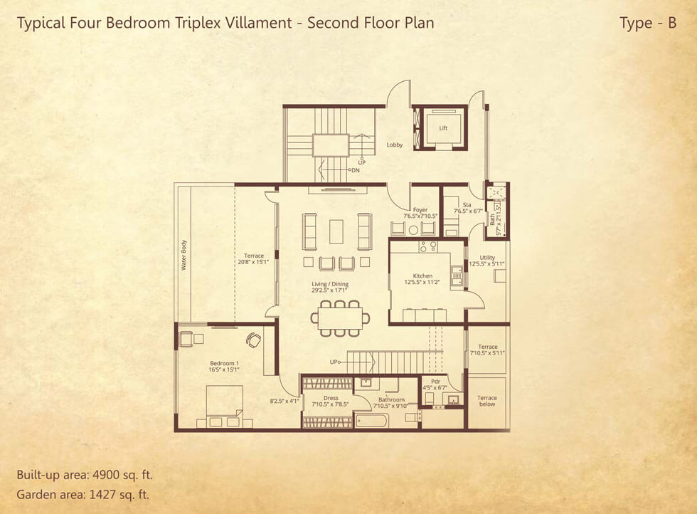 Embassy Grove Triplex Type B Floor Plans (1)